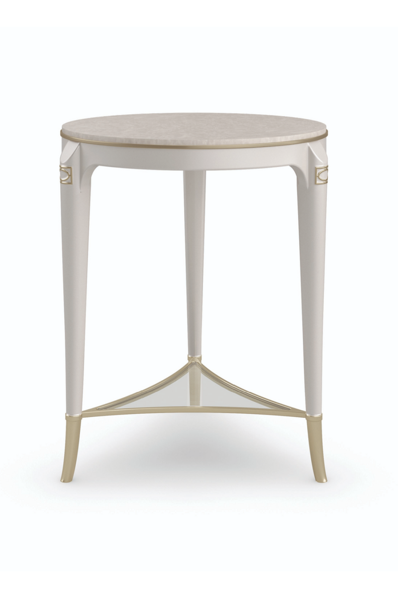 Cream Round Modern Side Table | Caracole Matched Up | Woodfurniture.com