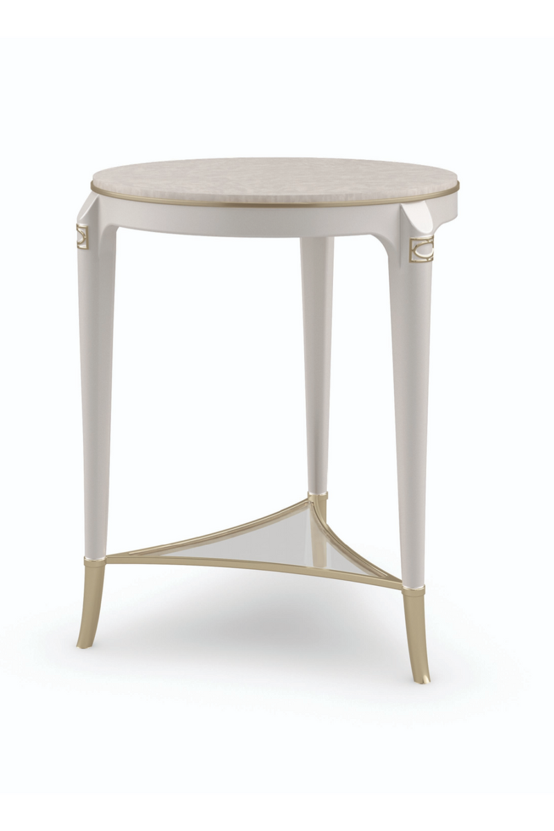 Cream Round Modern Side Table | Caracole Matched Up | Woodfurniture.com