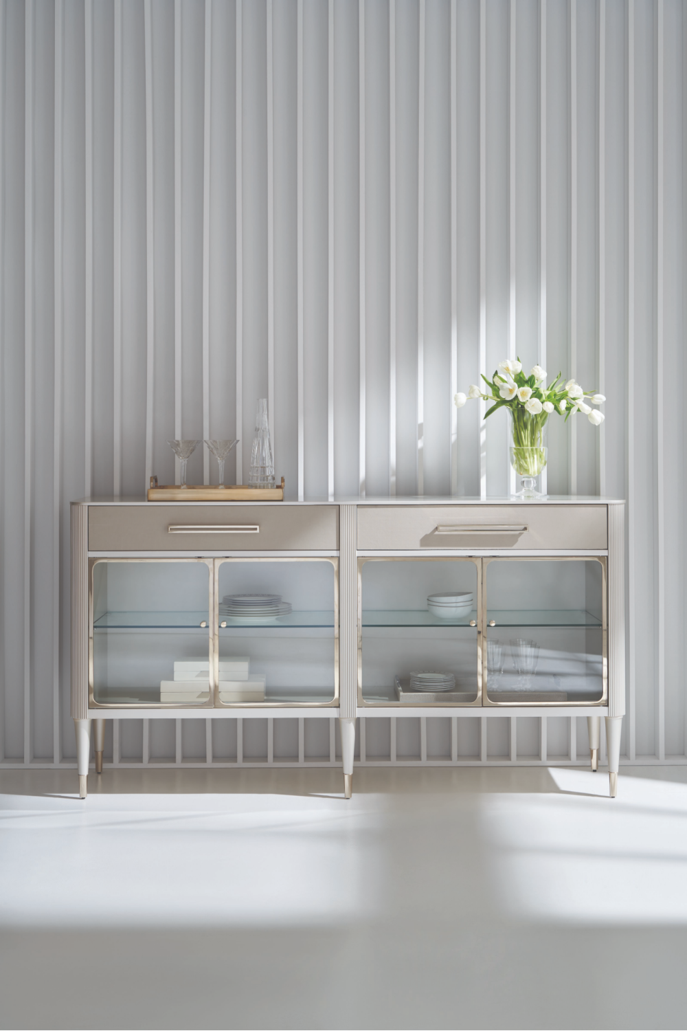 Glass Door Modern Sideboard | Caracole Love Interest | Woodfurniture.com