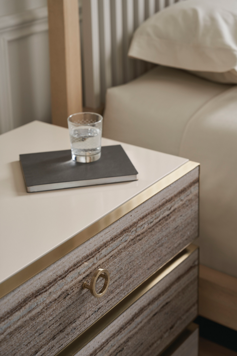 Gray Sandstone Nightstand | Caracole Bedrock | Woodfurniture.com