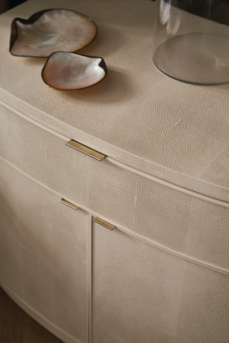 Cream Shagreen Nightstand | Caracole Simply Perfect | Woodfurniture.com