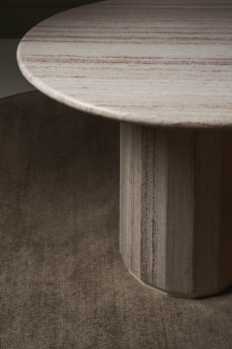 Gray Pedestal Dining Table | Caracole Mesita | Woodfurniture.com
