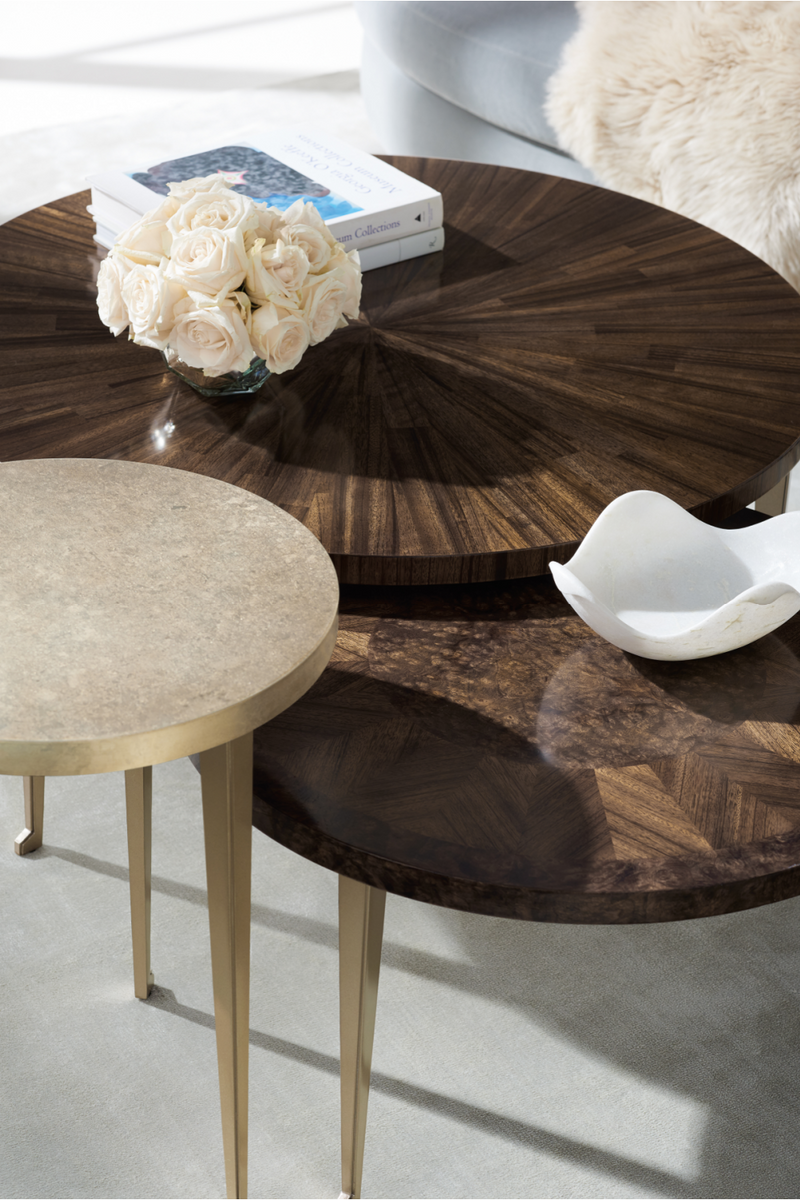 Gold Leaf Round Side Table | Caracole Honey Bunch | Woodfurniture.com