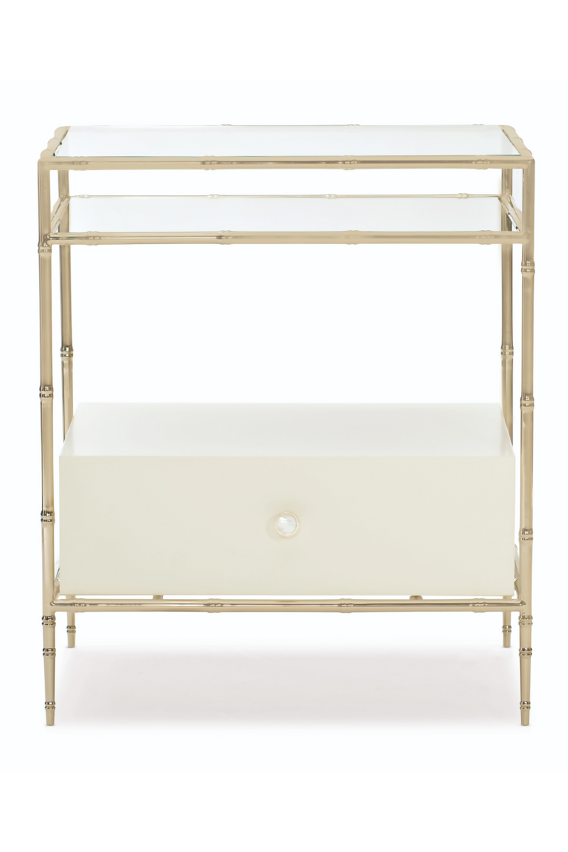 Bamboo Motif Modern Nightstand | Caracole Give It A Reed | Woodfurniture.com