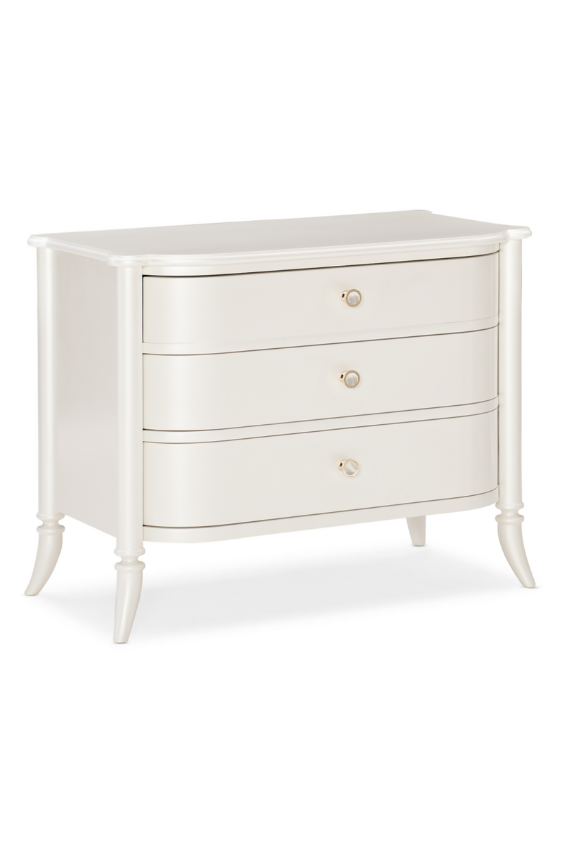 Pearlized White Nightstand | Caracole Oyster Diver | Woodfurniture.com