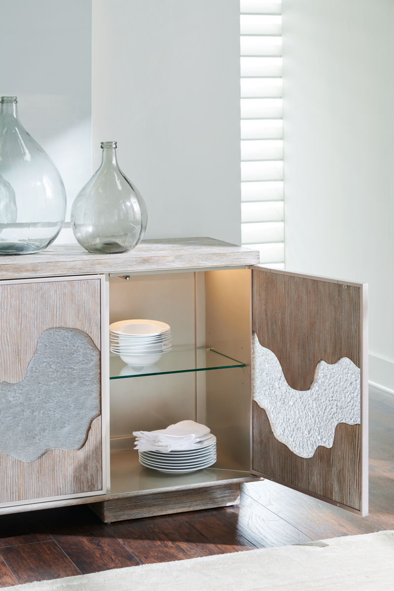 Cast Glass Accented Sideboard | Caracole Go With The Flow | Woodfurniture.com