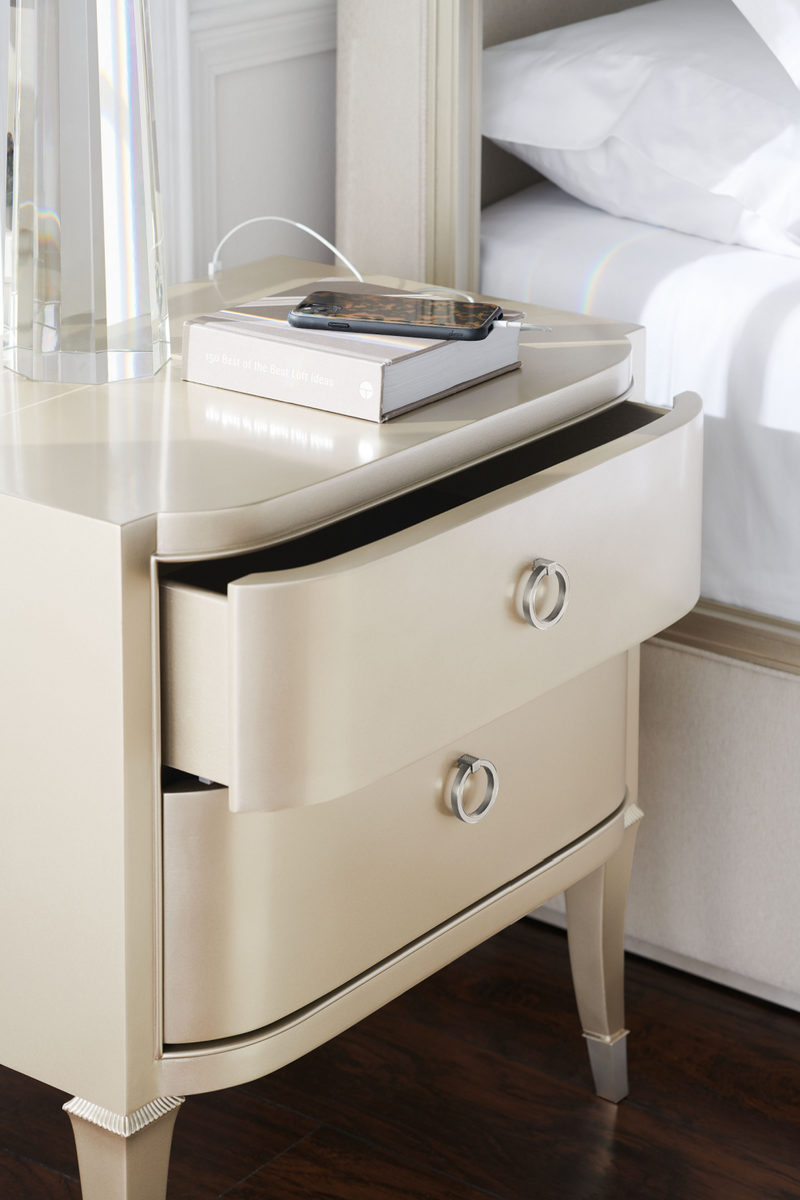 Soft Silver 2-Drawer Nightstand | Caracole Significant Other | Woodfurniture.com