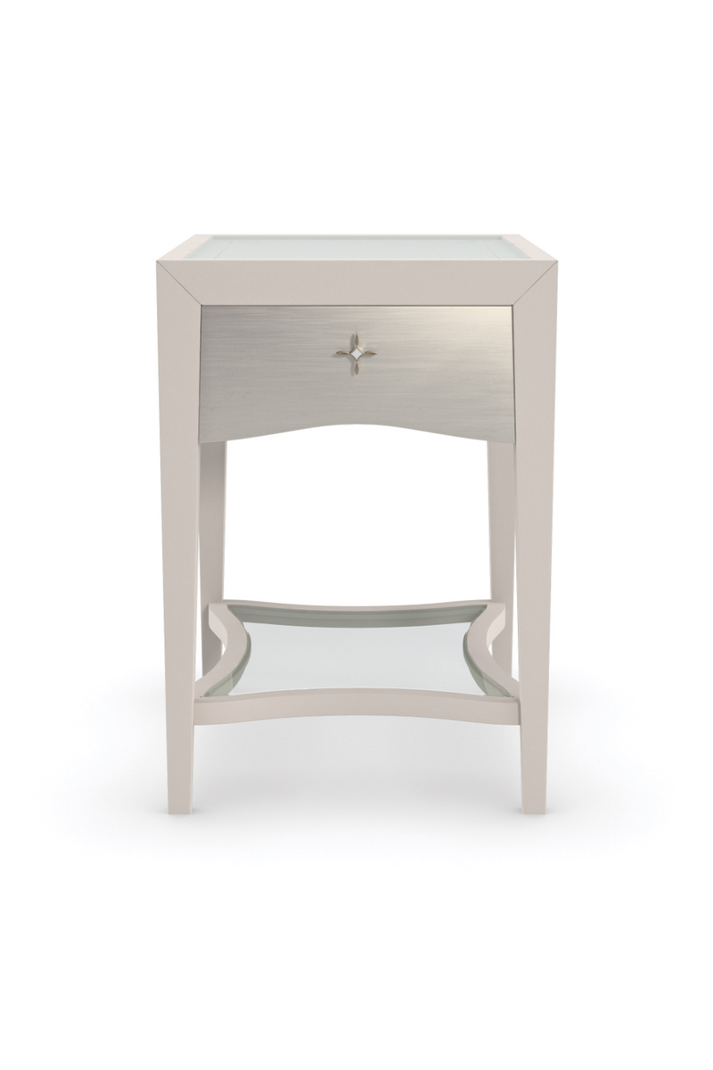 White 1-Drawer Side Table | Caracole Little Charm | Woodfurniture.com
