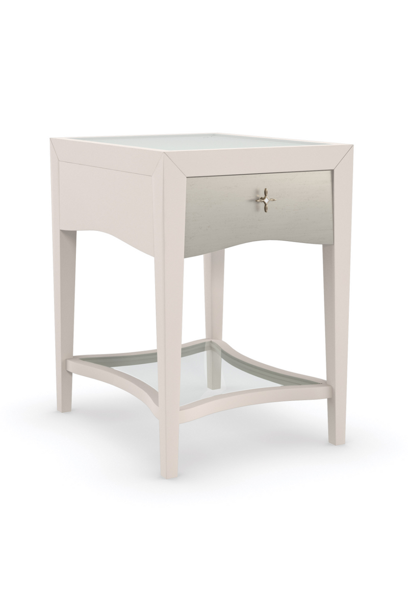 White 1-Drawer Side Table | Caracole Little Charm | Woodfurniture.com