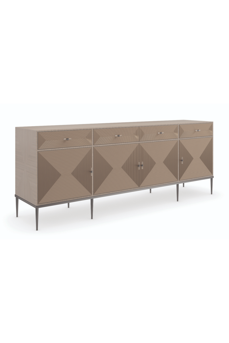 Geometrical Patterned Wooden Sideboard | Caracole Low Rise | Woodfurniture.com