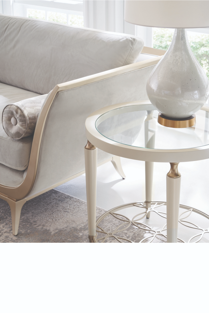 Round White Side Table | Caracole Oh So Charming | Woodfurniture.com