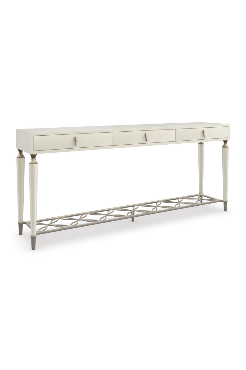 Cream Latticed Console Table | Caracole Constantly Charming | Woodfurniture.com 