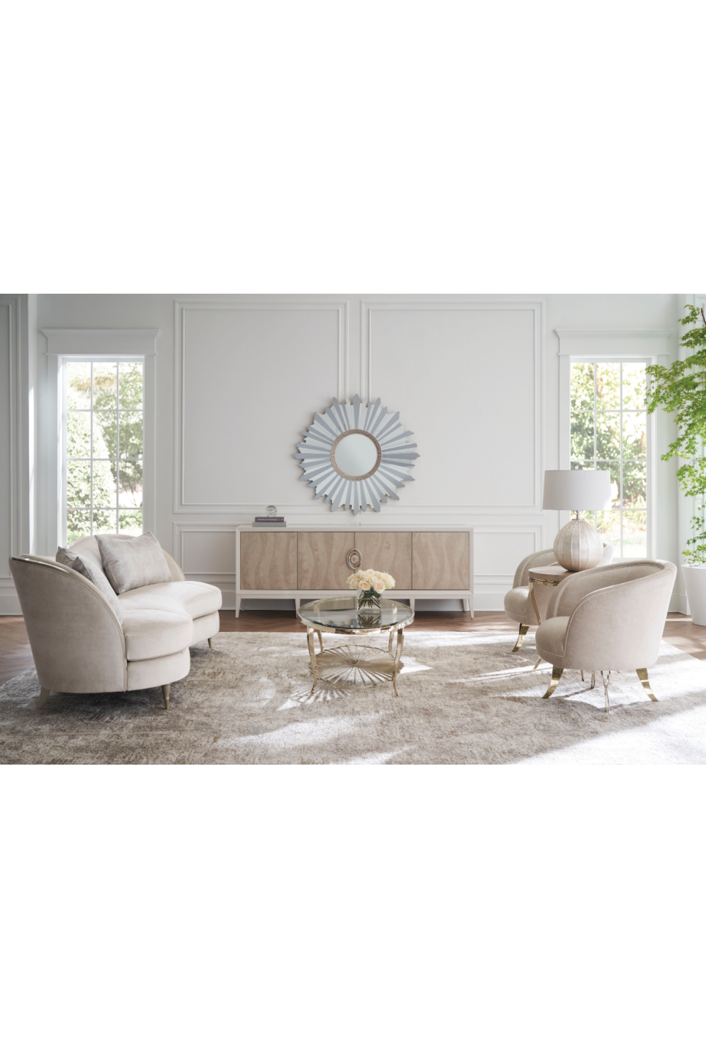 Patterned Cream Modern Sideboard | Caracole Now Streaming | Woodfurniture.com