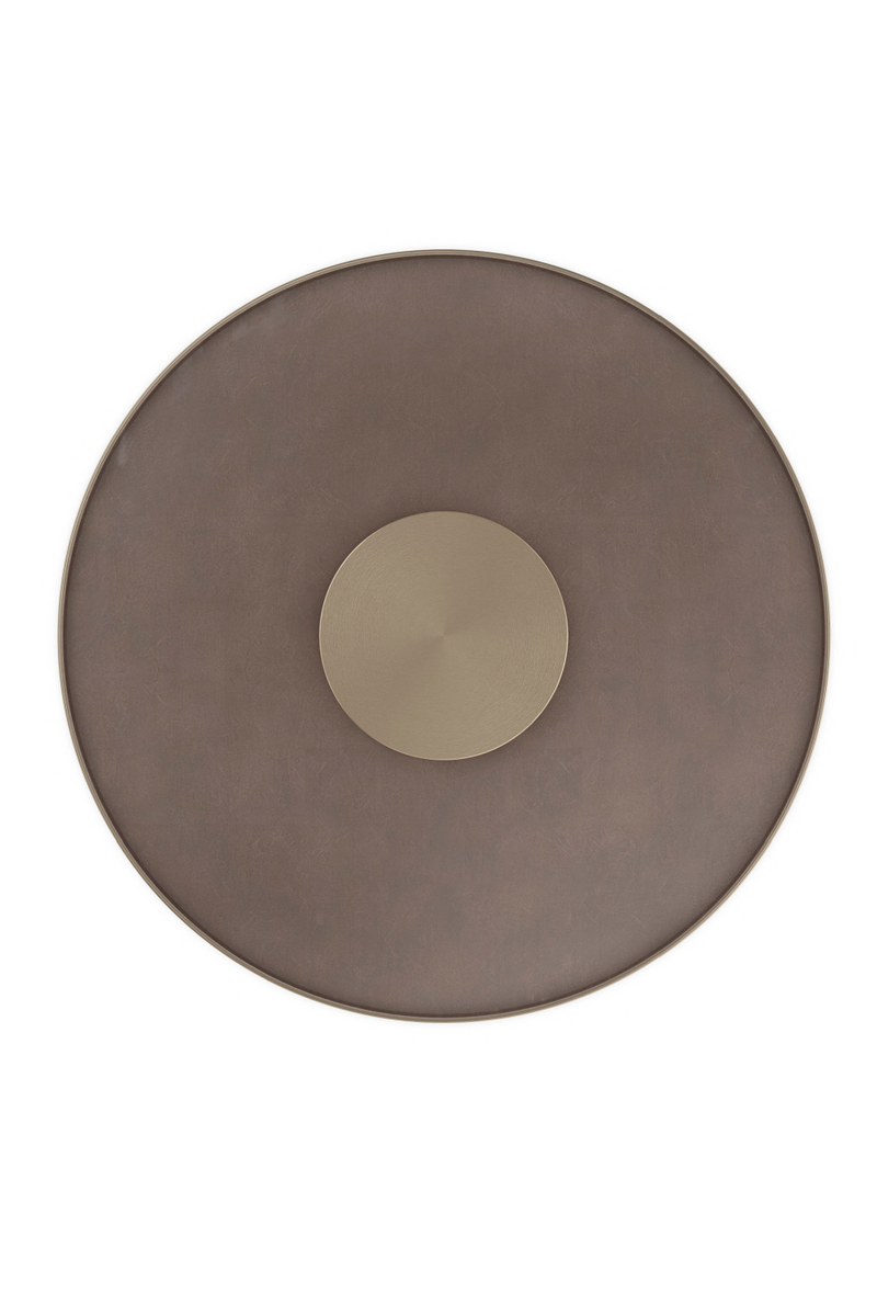 Bronze Glass Pedestal Side Table | Caracole Aperture | Woodfurniture.com