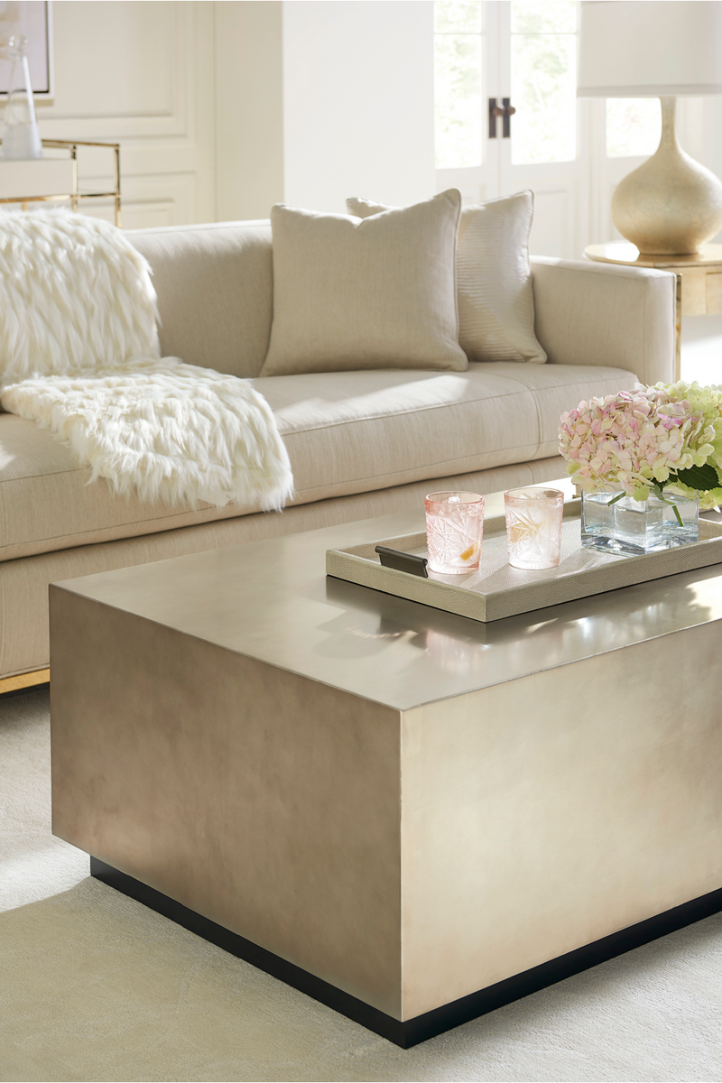 Rectangular Taupe Coffee Table | Caracole Cocktail Couture | Woodfurniture.com