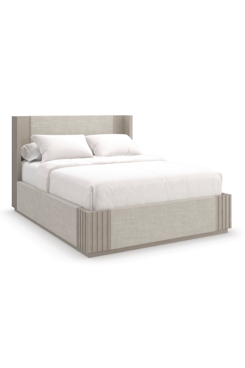 Taupe Linen Bed | Caracole Azure | Woodfurniture.com 