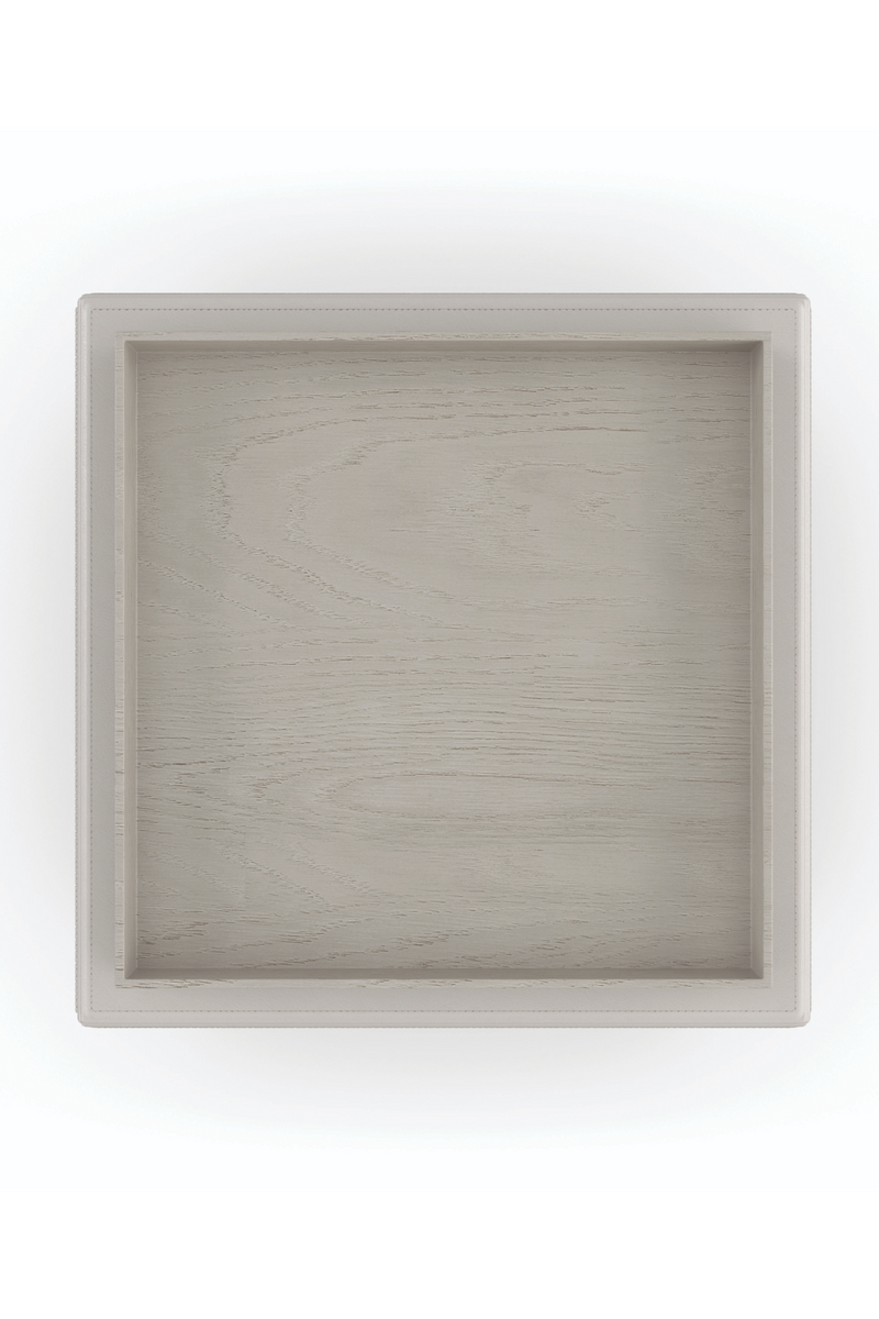 Taupe Leather Side Table | Caracole Bindi | Woodfurniture.com