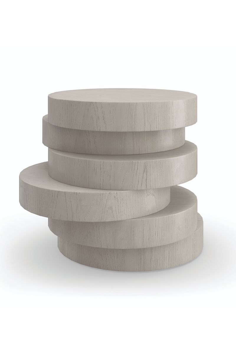Stacked Oak Discs Side Table | Caracole Rona | Woodfurniture.com