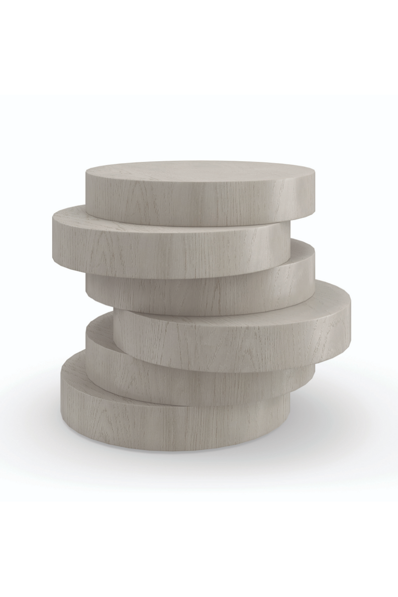 Stacked Oak Discs Side Table | Caracole Rona | Woodfurniture.com