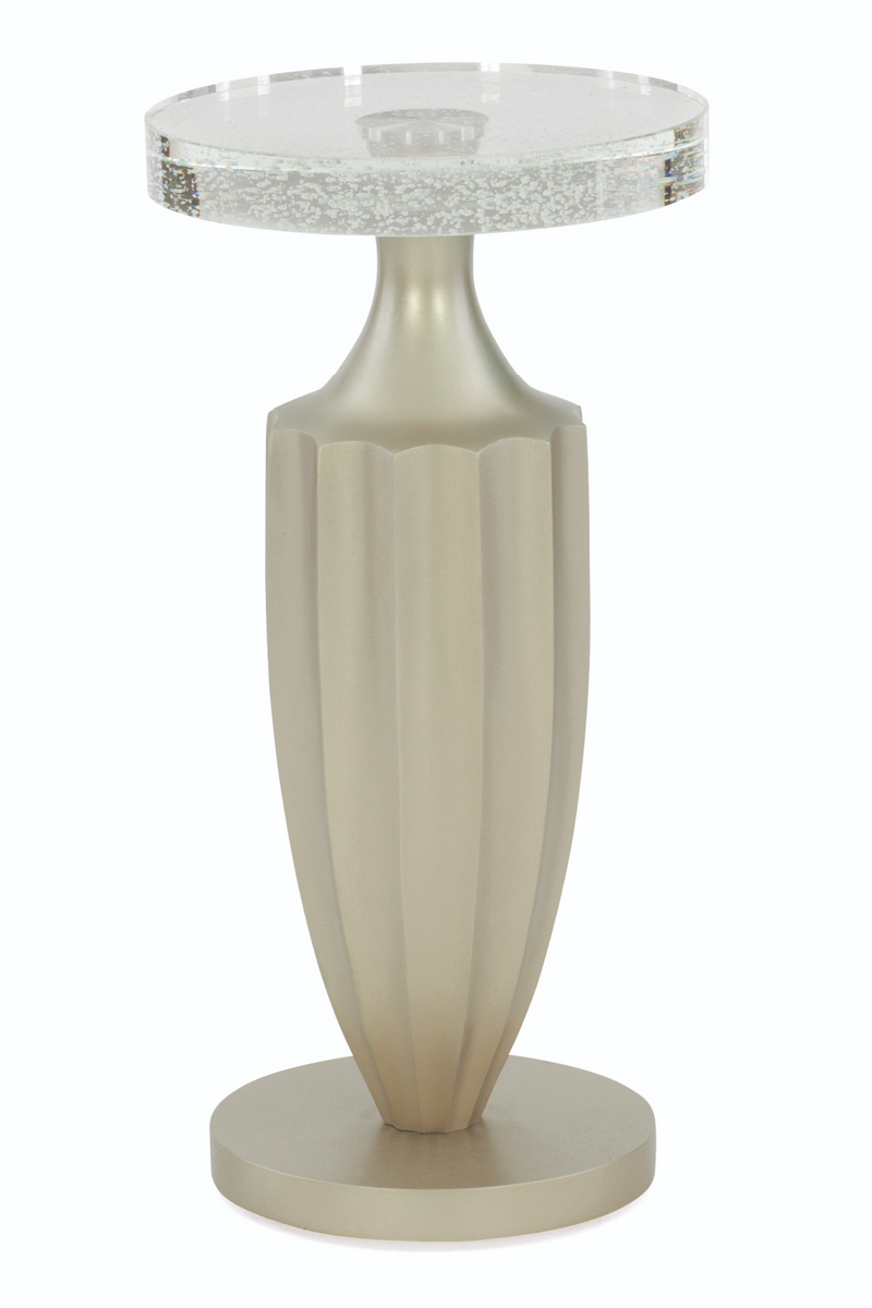 Taupe Fluted Accent Table | Caracole Just A Little Jazz | Woodfurniture.com