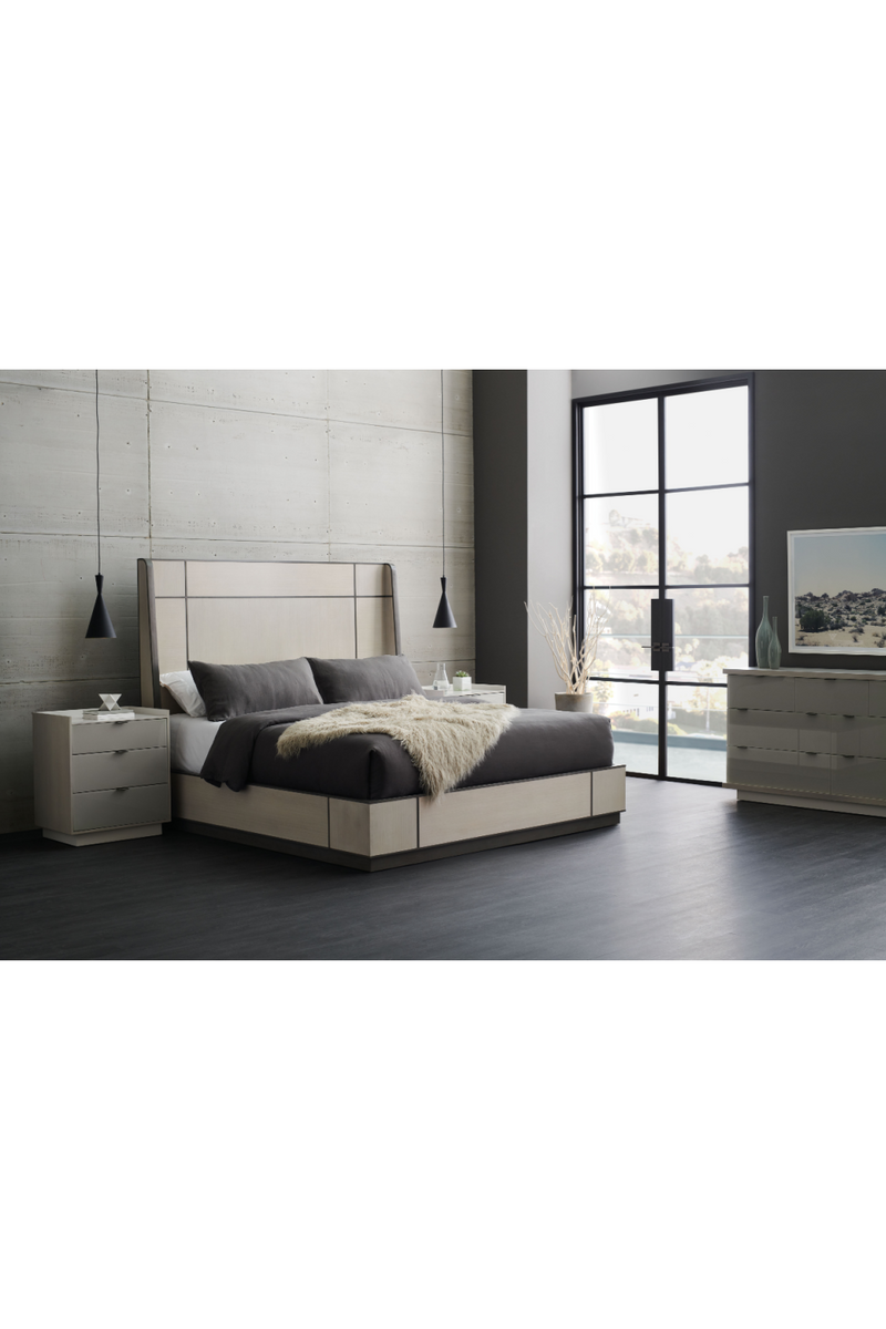 Taupe Modern Bed | Caracole Repetition Wood | Woodfurniture.com