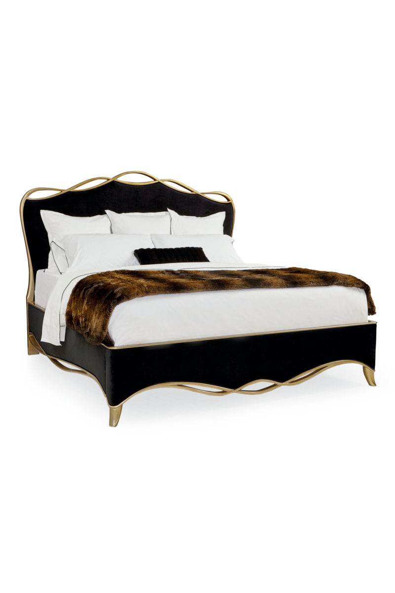 Black Velvet Modern Bed | Caracole The Ribbon King | Woodfurniture.com