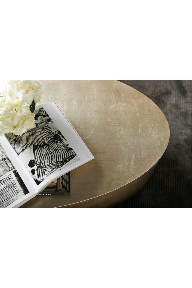 Metallic Leaf Coffee Table | Caracole Come Oval Here | Woodfurniture.com
