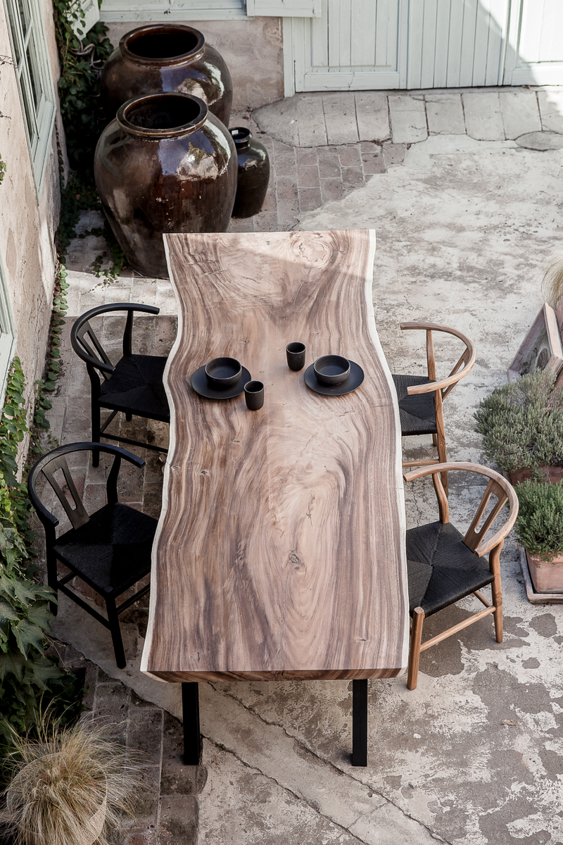 Suar Wood Slab Outdoor Table | Dareels Imperia | Woodfurniture.com