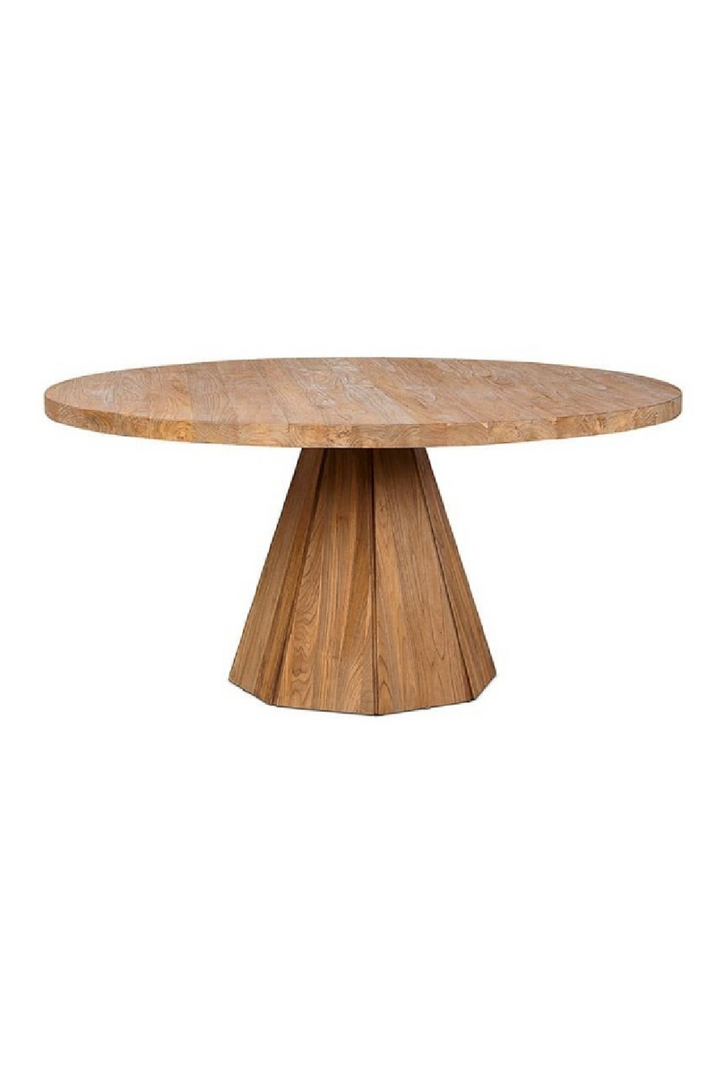 Natural Round Teak Dining Table L | Dareels Jati | Woodfurniture.com