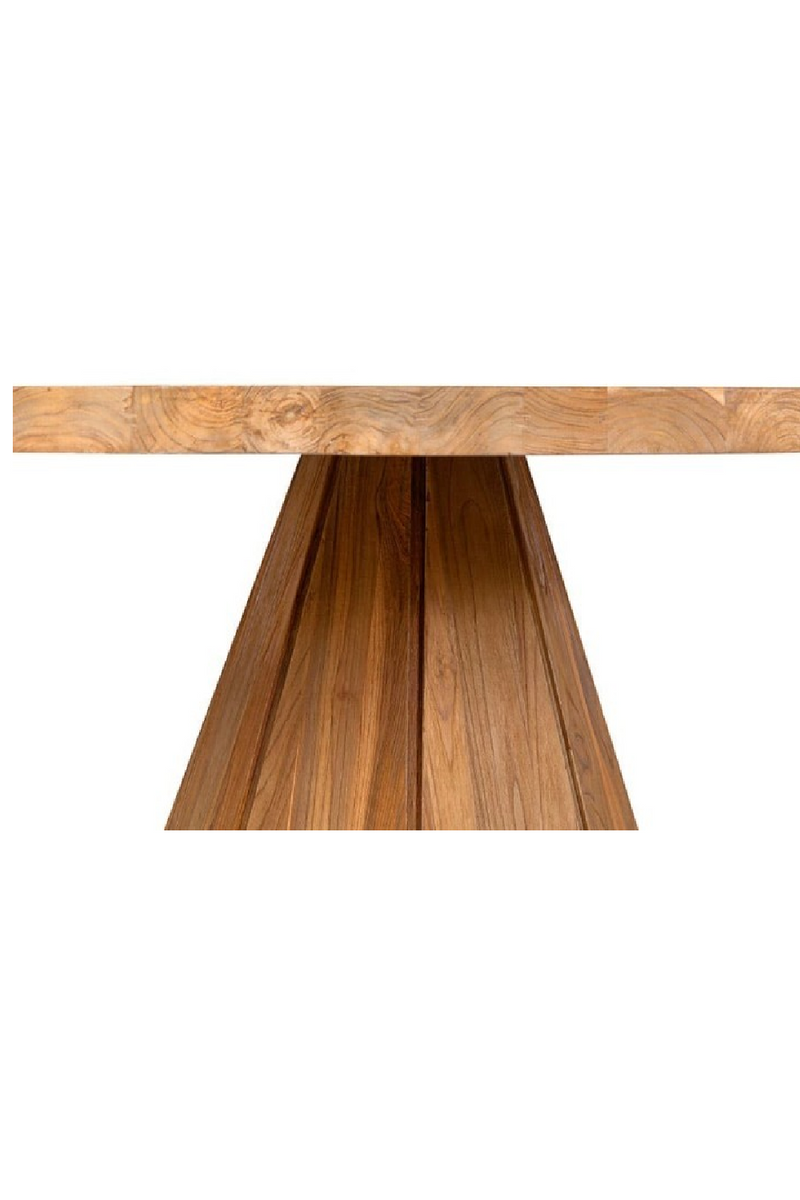 Natural Round Teak Dining Table L | Dareels Jati | Woodfurniture.com