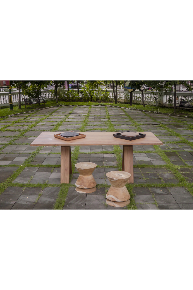 V-Shaped Legs Wooden Dining Table | Dareels Dareels Batu | Woodfurniture.com