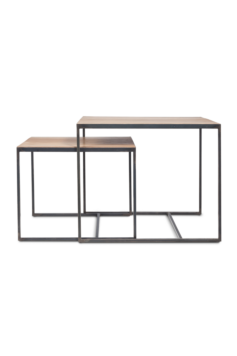 Square Nesting Side Tables w/ Geometrical Base | Dareels Two  | Woodfurniture.com