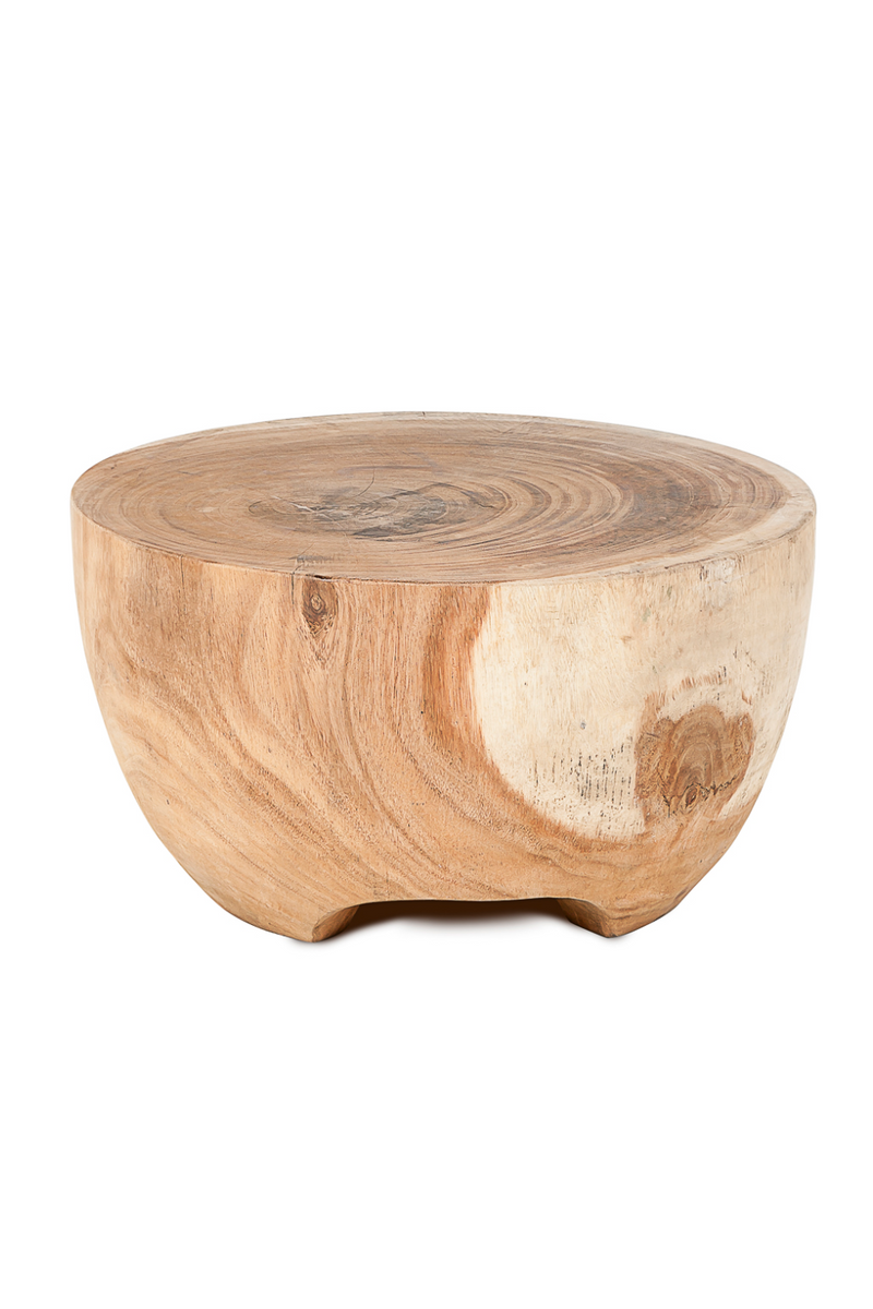 Suar Wood Bowl-Shaped Side Table | Dareels Bola | Woodfurniture.com