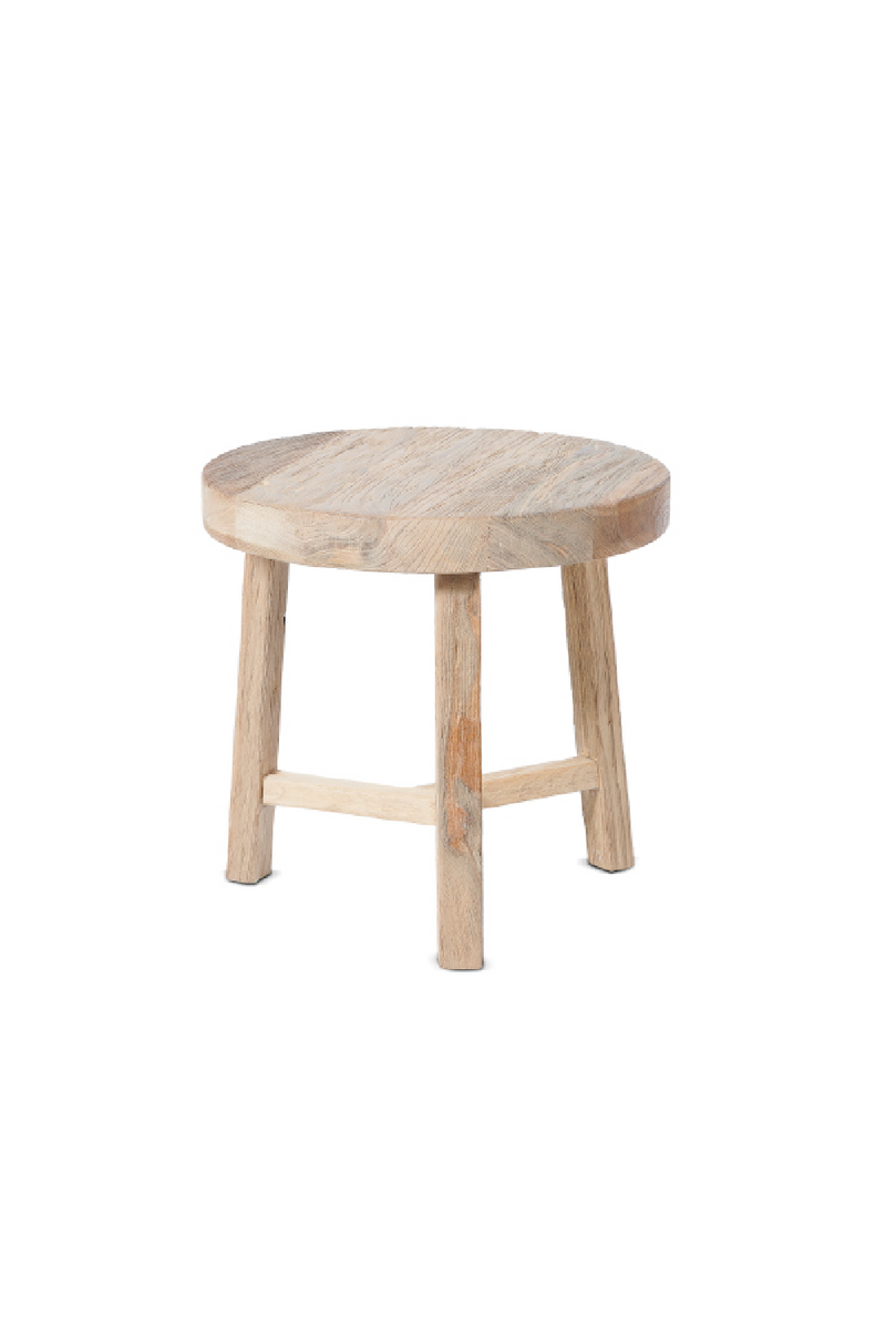 Natural Teak Round Side Table | Dareels Kyro | Woodfurniture.com