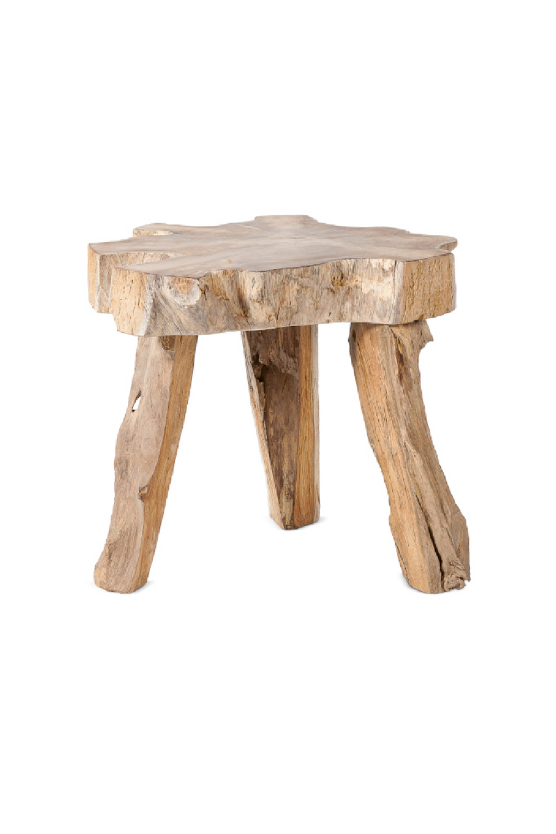 Natural Carved Teak Side Table | Dareels Erupta | Woodfurniture.com