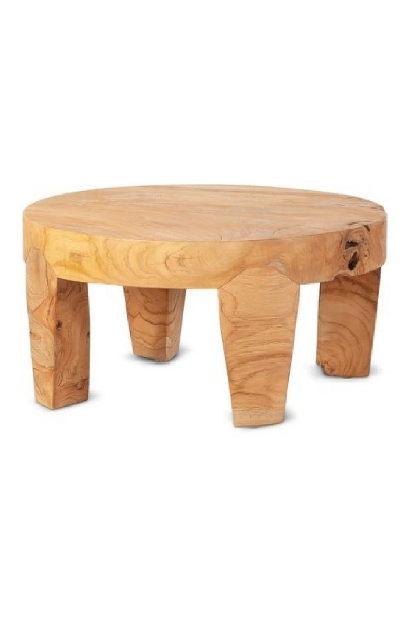 Round Suar Wood Side Table | Dareels Rivia | Woodfurniture.com