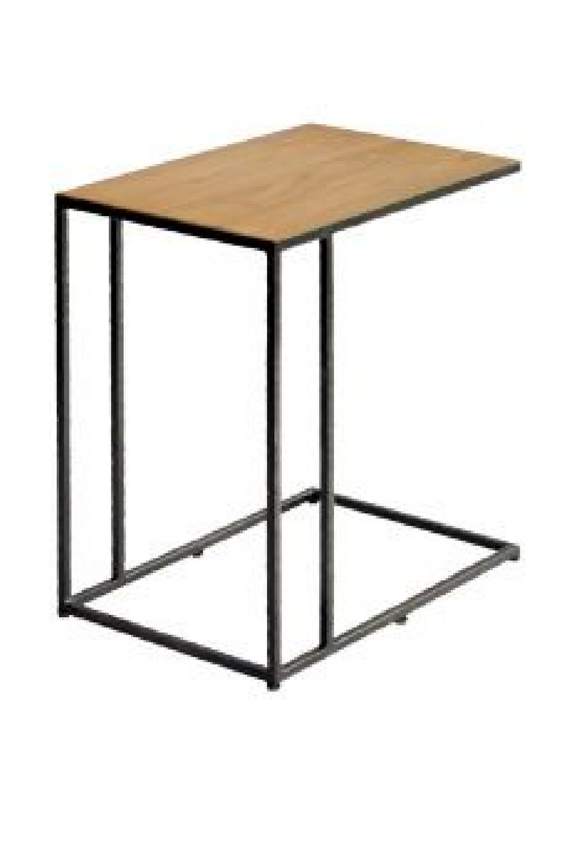 Wooden Side Table w/ Geometrical Base | Dareels Lap | Woodfurniture.com