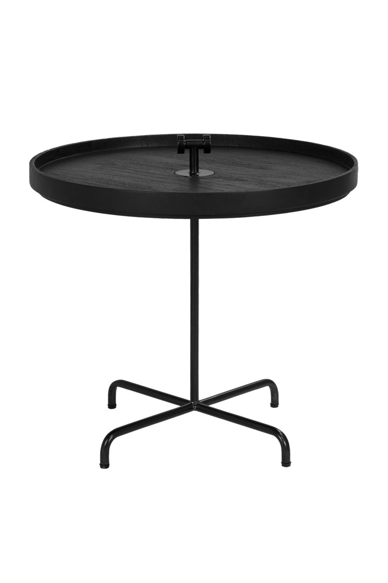 Black Teak Industrial Side Table | Dareels Bima | Woodfurniture.com