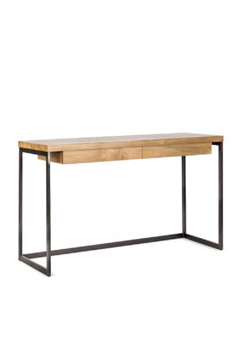 Solid Teak Desk w/ Drawers | Dareels Three | Woodfurniture.com