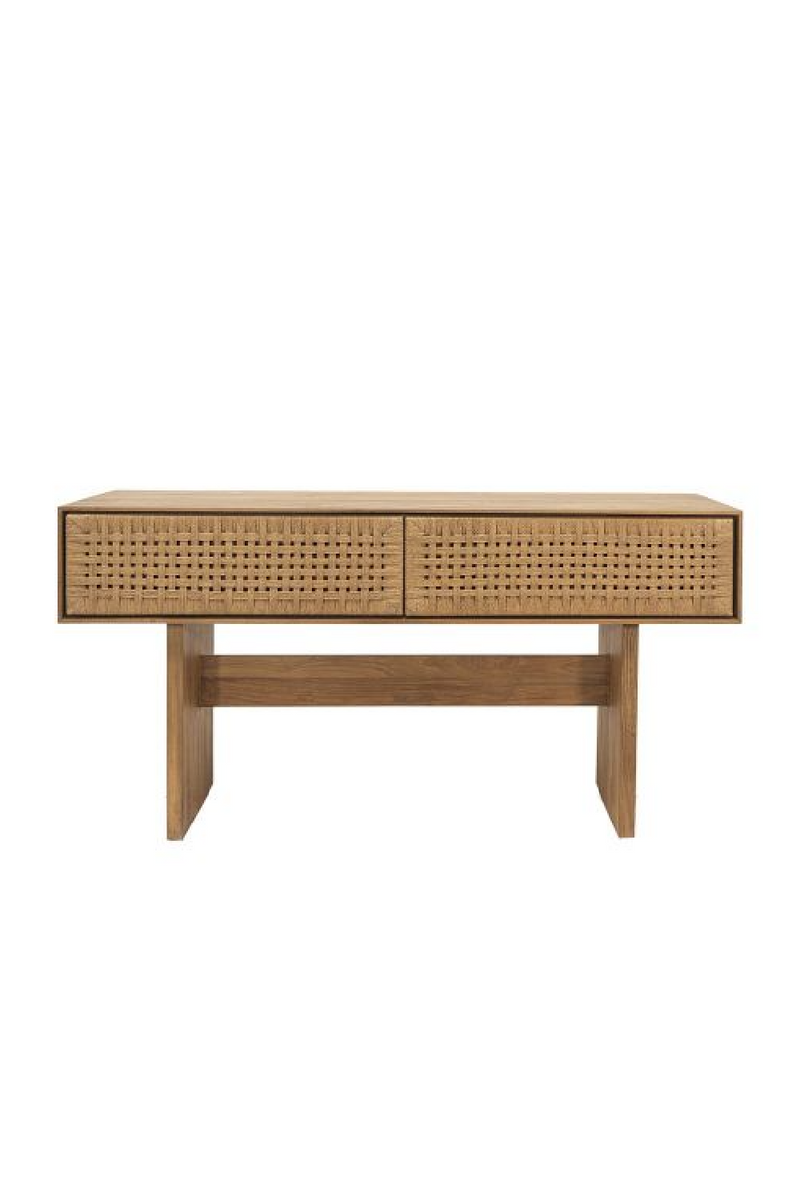 Teak and Woven Rope Console Table | Dareels Cora 160 | Woodfurniture.com