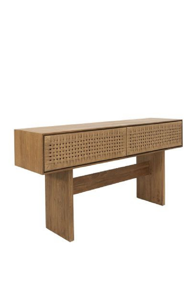 Teak and Woven Rope Console Table | Dareels Cora 160 | Woodfurniture.com