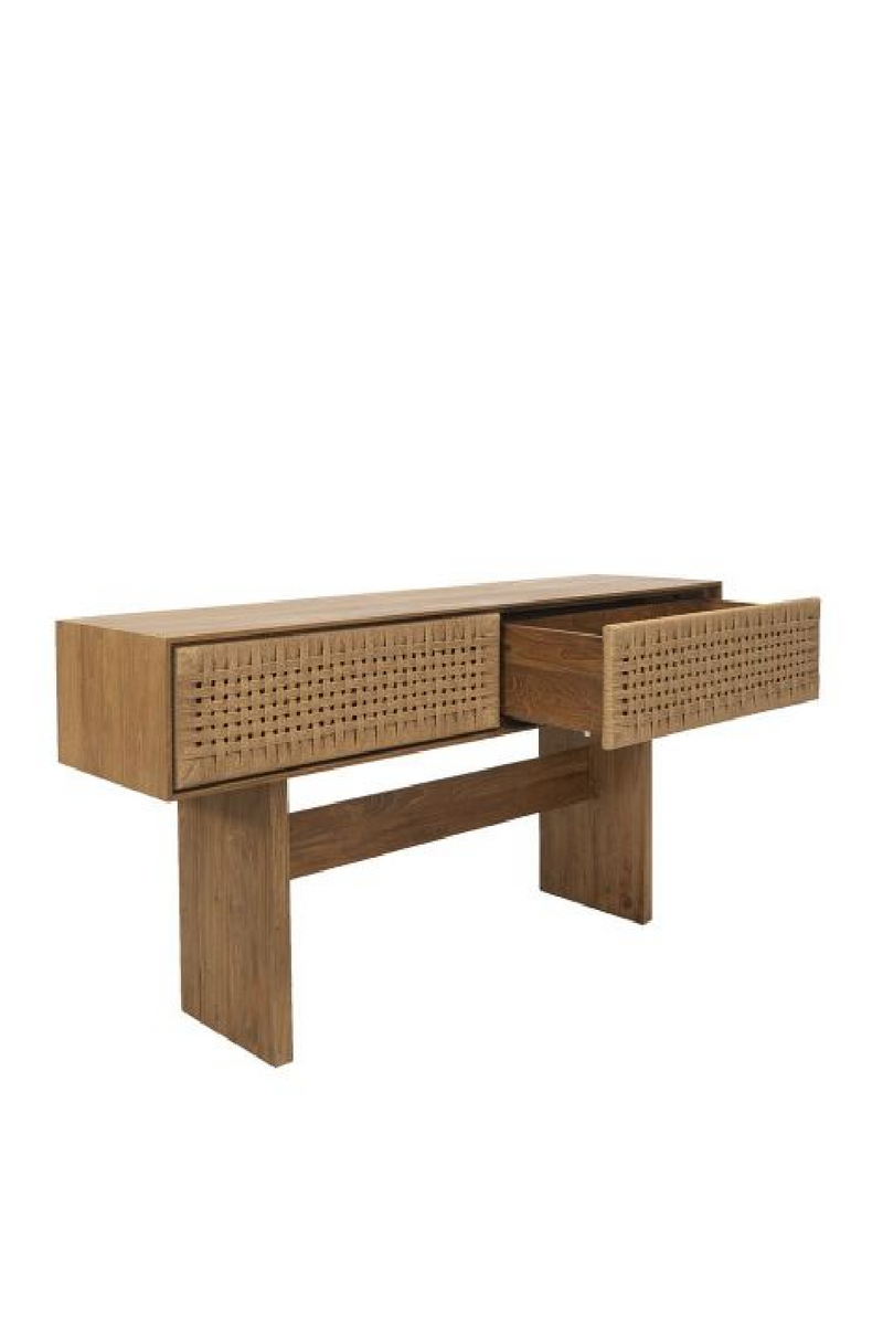 Teak and Woven Rope Console Table | Dareels Cora 160