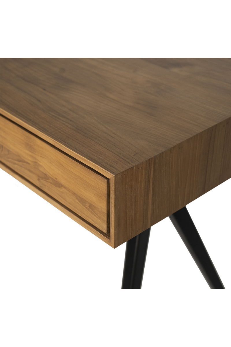 Natural Teak Desk w/ Stilleto Legs | Dareels Majesti | Woodfurniture.com