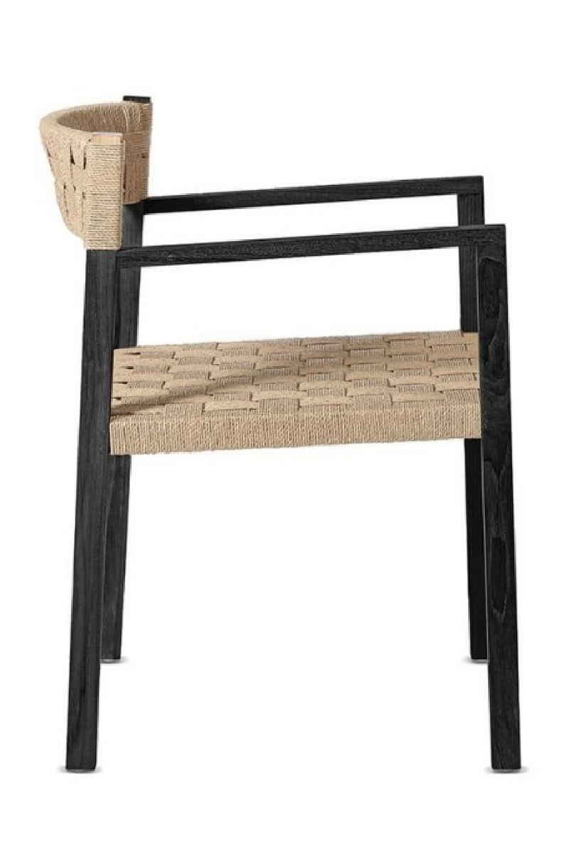 Black Teak Rope Armchair | Dareels Cora | Woodfurniture.com