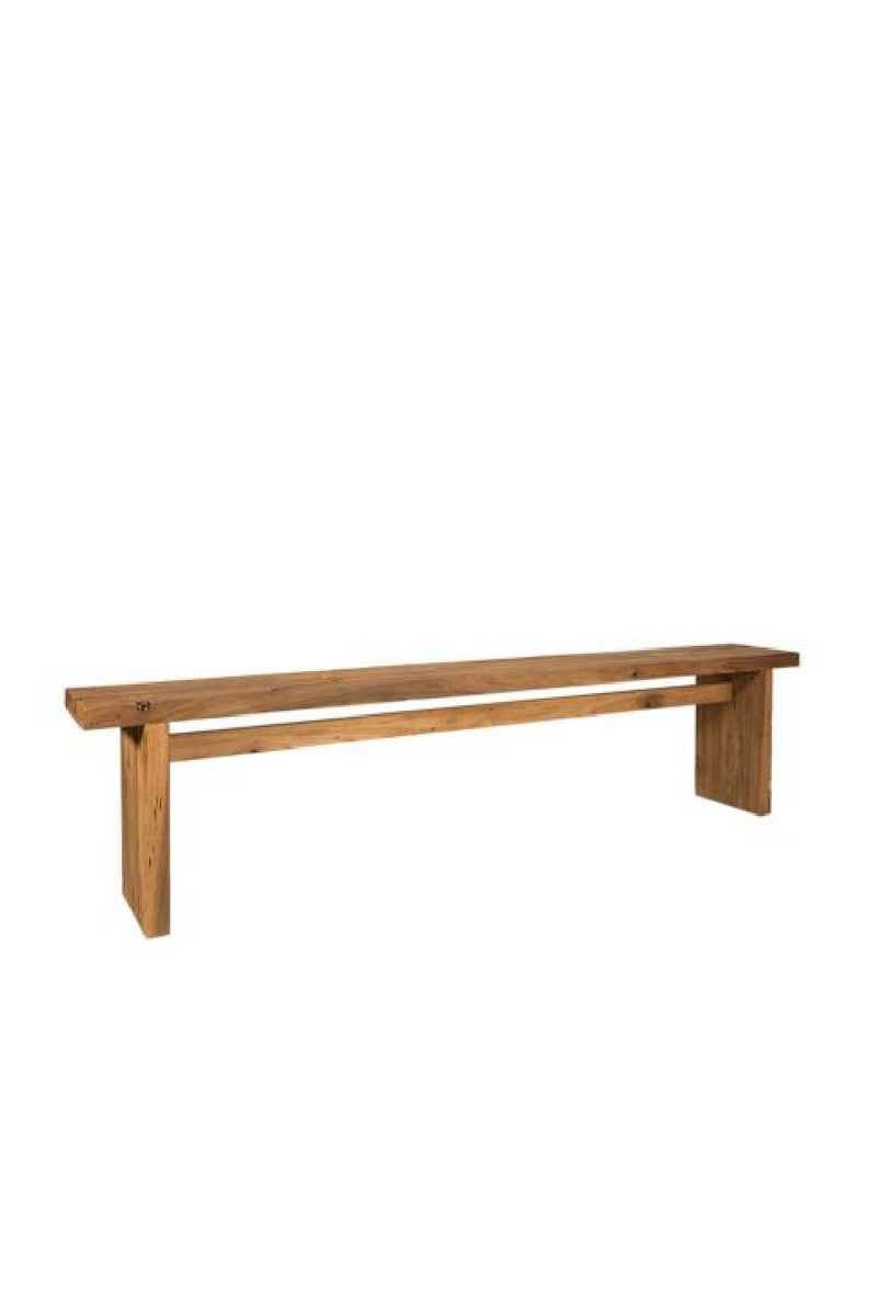 Natural Solid Teak Bench | Dareels Rail | Woodfurniture.com