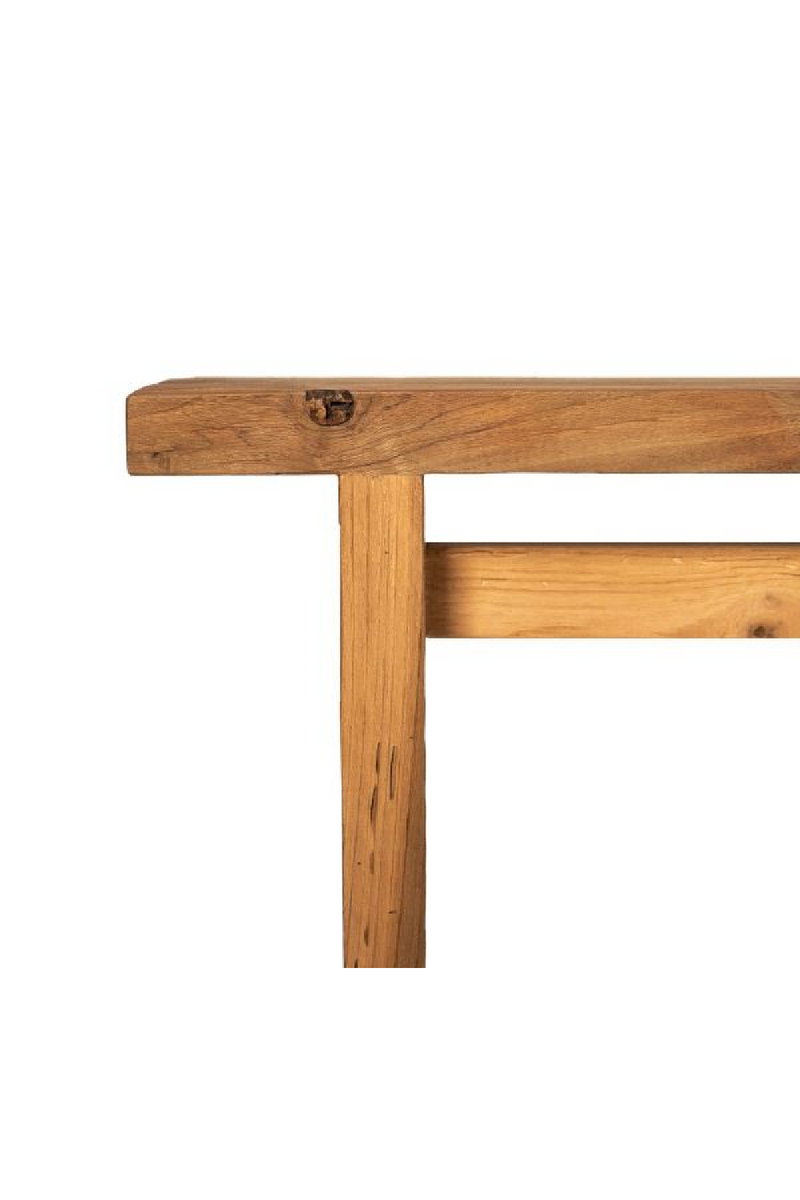 Natural Solid Teak Bench | Dareels Rail | Woodfurniture.com