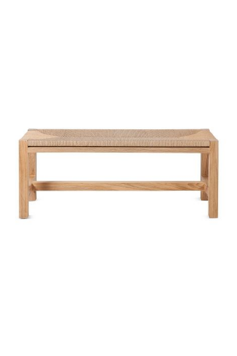 Natural Teak and Woven Rope Bench | Dareels Cora | OROA TRADE