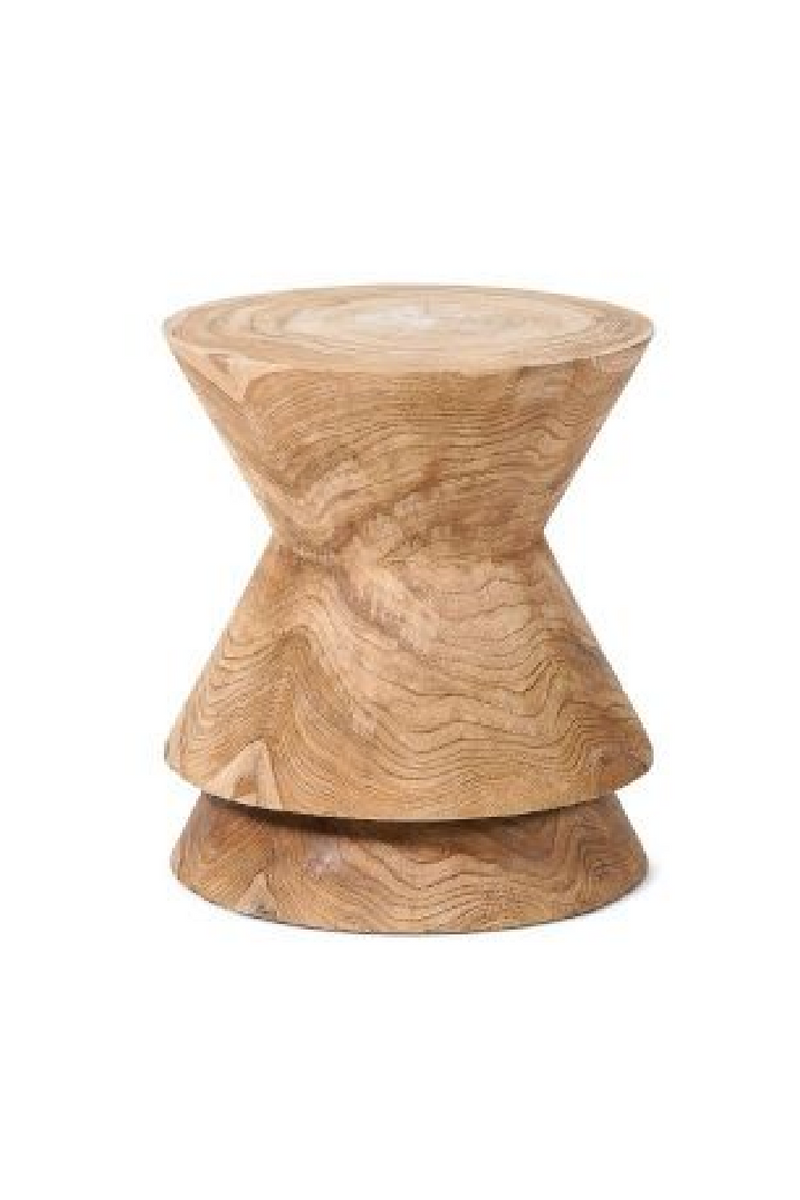 Natural Teak Conical Accent Stool | Dareels Diavolo | Woodfurniture.com