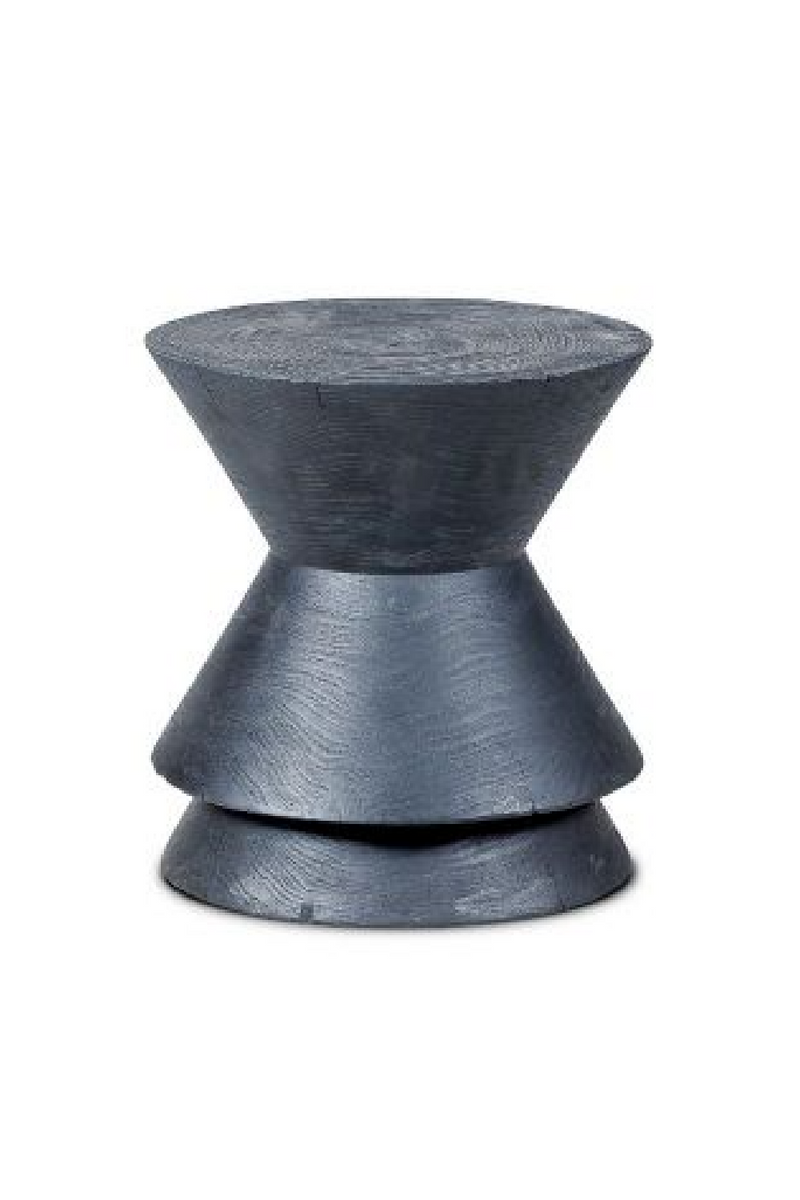 Black Teak Conical Accent Stool | Dareels Diavolo | Woodfurniture.com