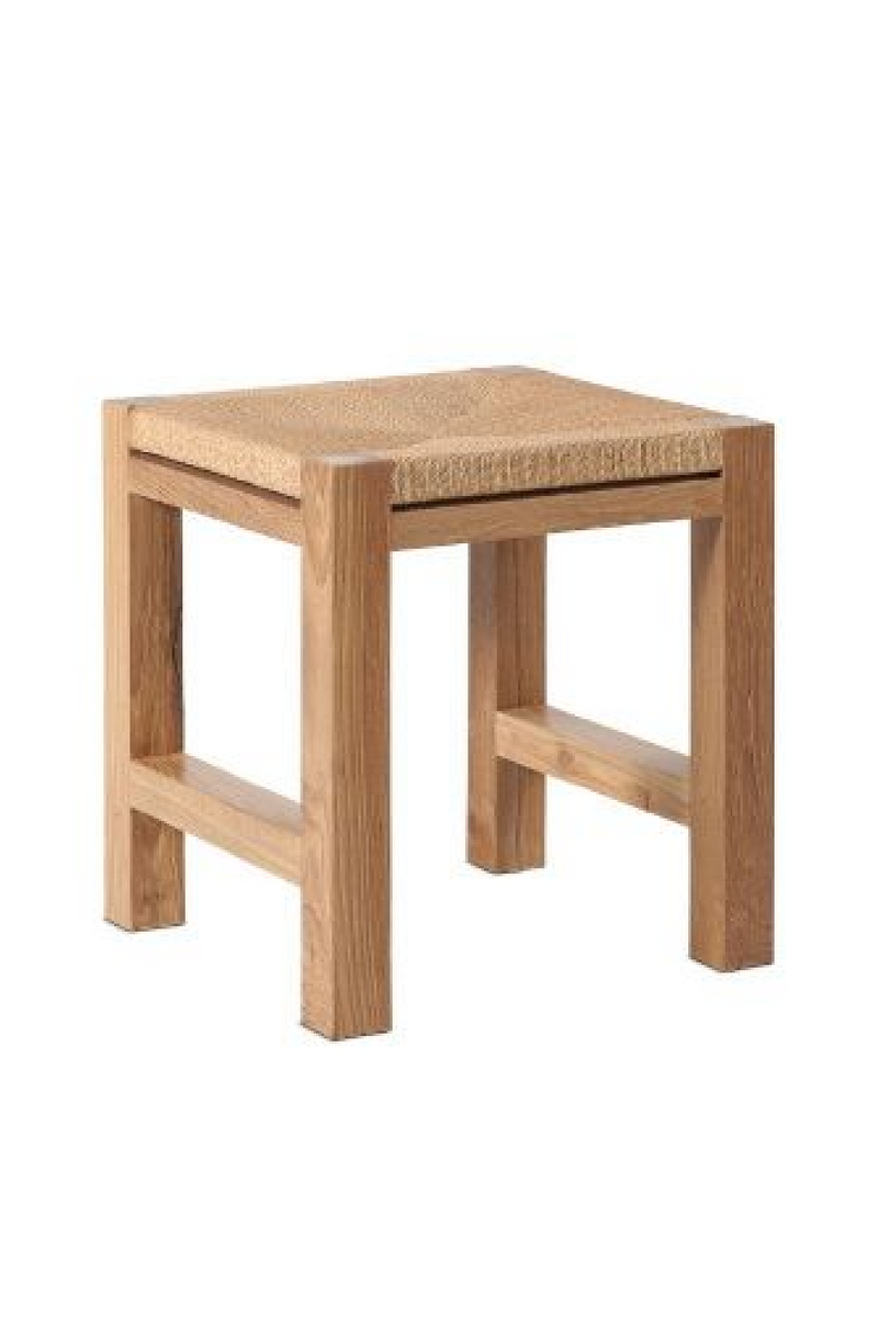 Natual Teak and Woven Rope Stool | Dareels Cora | OROA TRADE